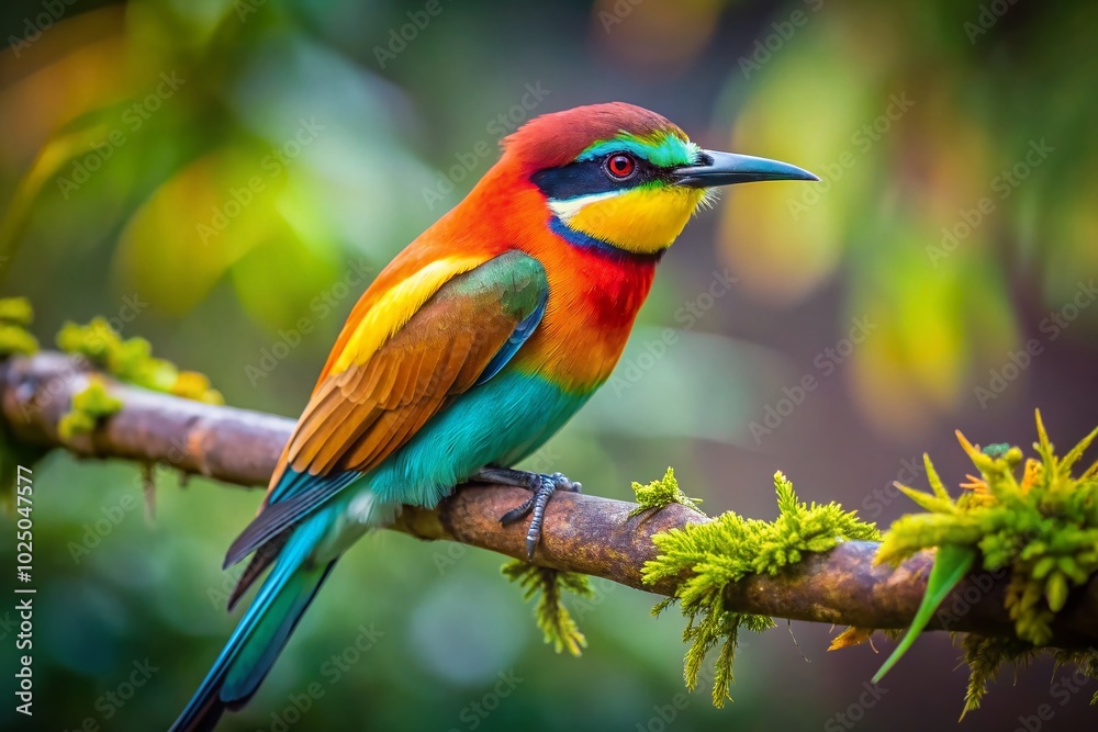 Obraz premium Beautiful branch with a bird perched, showcasing nature's elegance and wildlife in stunning detail for nature lovers