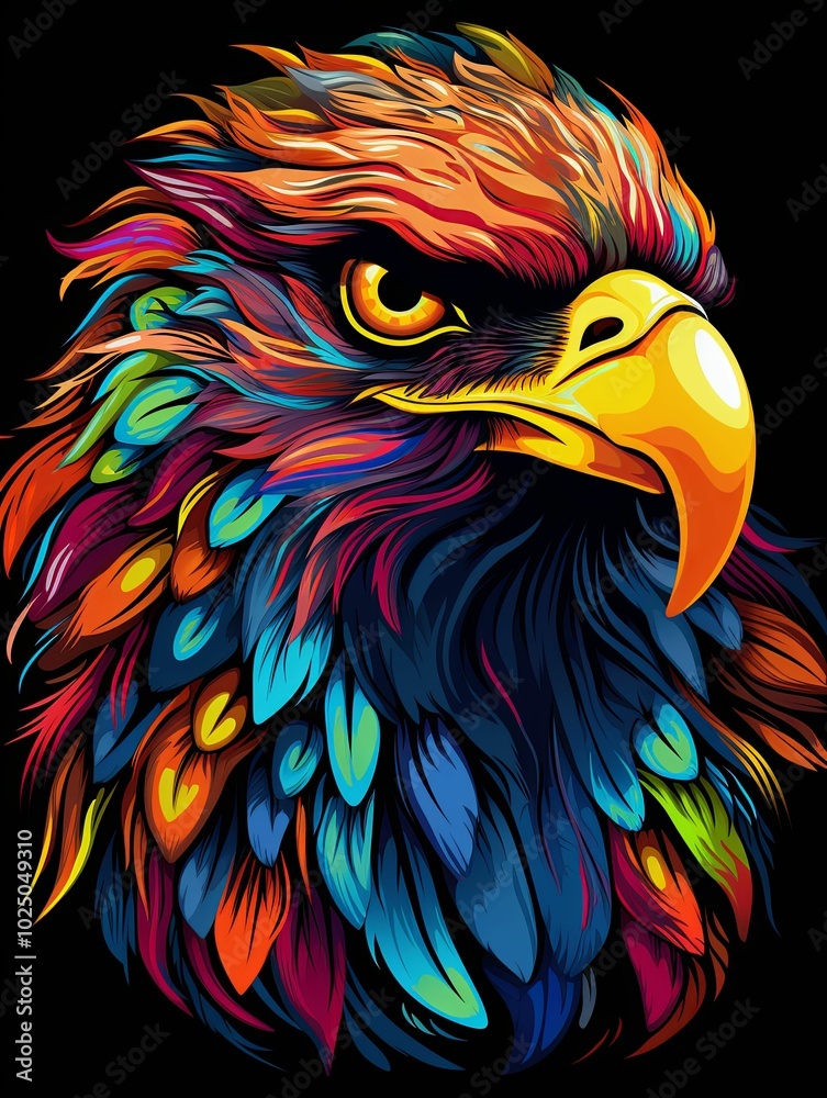 Fototapeta premium Abstract Colorful Eagle Head Portrait