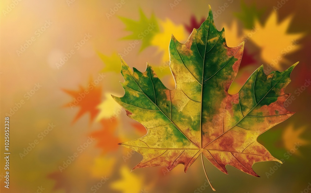 Fototapeta premium A picture of a maple leaf with the word autumn on it.