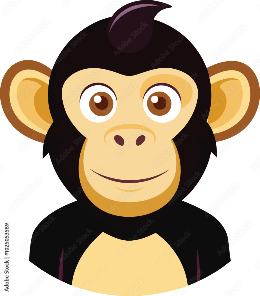 Fototapeta premium monkey vector illustration,Monkey silhouette, Monkey icon vector.