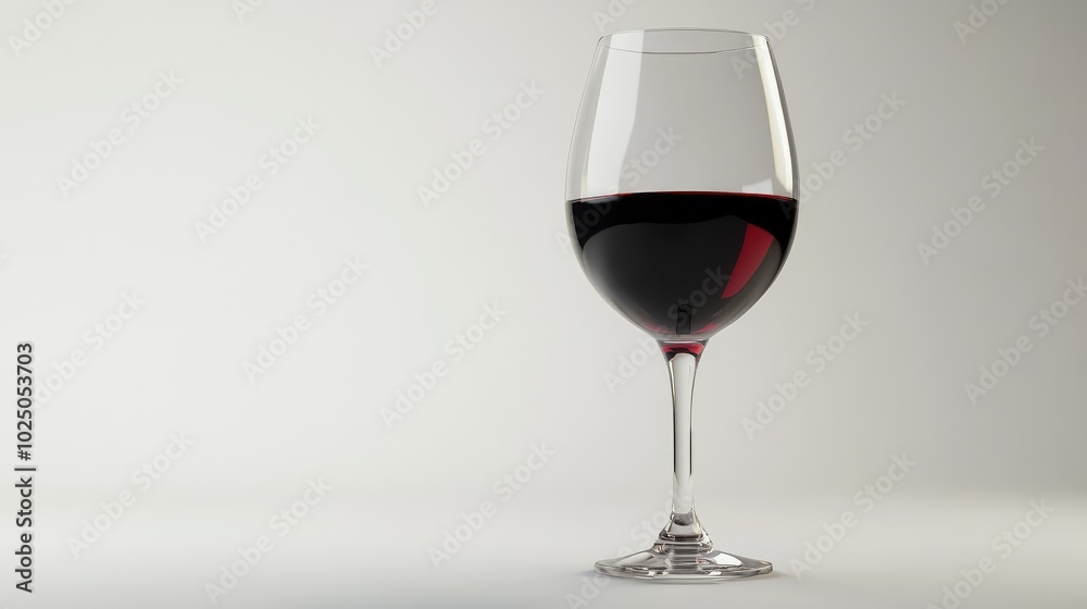 A detailed view of a glass of red wine against a white background, focusing on the deep color of the liquid and the transparency of the glass A detailed view of a glass of red wine against a white background, focusing on the deep color of the liquid and the transparency of the glass