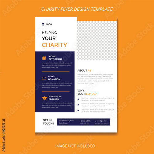 Versatile Charity Flyer Design Template for Nonprofits and Fundraising Campaigns | Fully Customizable, Professional, and High-Quality Layout for Donation Drives, Charity Events, Volunteer Recruitment,