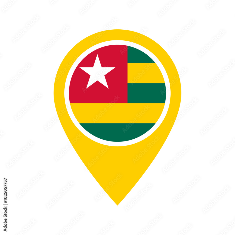 Fototapeta premium Togo flag location icon
