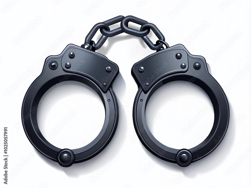 Black Shackle Handcuffs Icon - Flat Vector Design for Crime, Security, and Law Enforcement Graphics and Illustrations Black Shackle Handcuffs Icon - Flat Vector Design for Crime, Security, and Law Enforcement Graphics and Illustrations