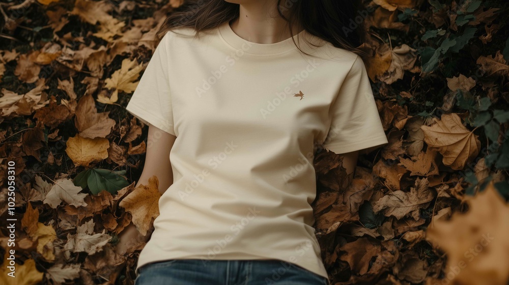 T-shirt mock up of a woman in a cream shirt Fall Autumn Halloween
T-shirt mock up of a woman in a cream shirt Fall Autumn Halloween