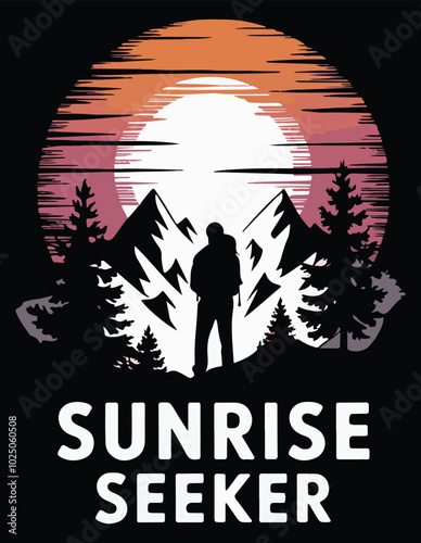 Sunrise seeker Illustration vector .
