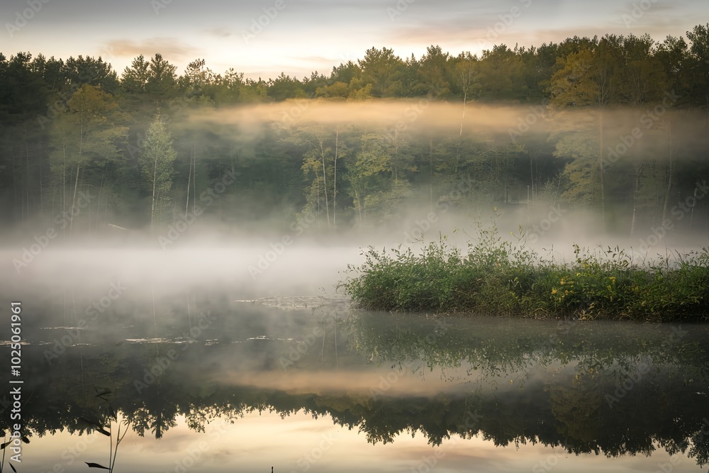 panorama of a landscape with Fog in nature rural scene panorama of a landscape with Fog in nature rural scene