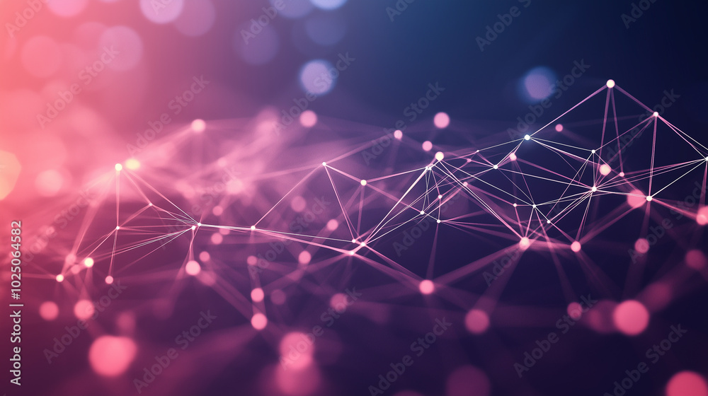 A purple background with a lot of lines and dots A purple background with a lot of lines and dots