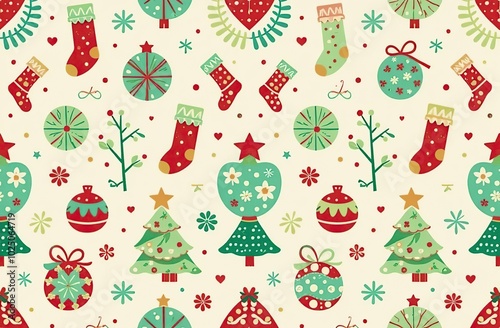 Seamless pattern of Christmas images 