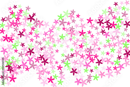 Sisyrinchium stylized flowers vector design. Gentle garden floral shapes scat...