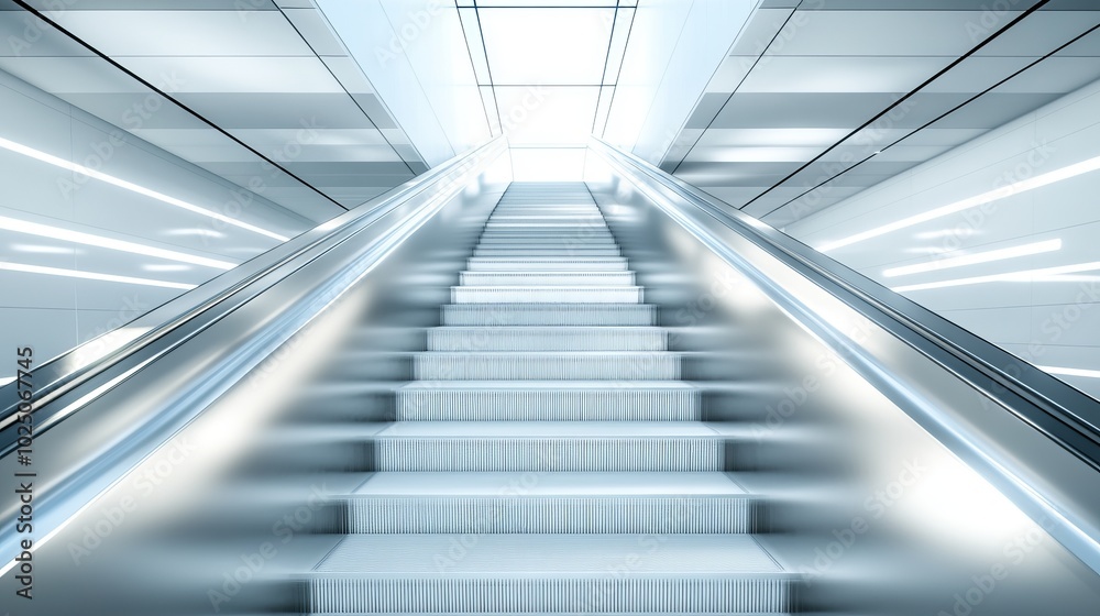 Modern Escalator Leading Upwards: A Futuristic Architectural Design Modern Escalator Leading Upwards: A Futuristic Architectural Design