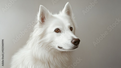 White Dog Portrait: A Close-Up Look at a Fluffy Canine