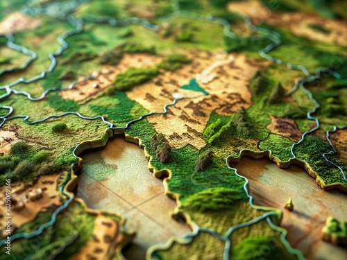 Camo Texture Map of Democratic Republic of the Congo - Unique Tilt-Shift Photography photo