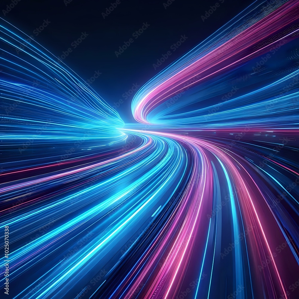 Dynamic Neon Light Trails in Motion Dynamic Neon Light Trails in Motion