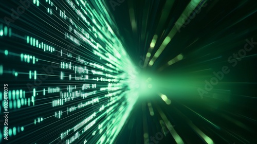 Futuristic Encryption Grid with Holographic Data Protection - Glowing Matrix Flow and Glitching Firewall for Cybersecurity Visuals