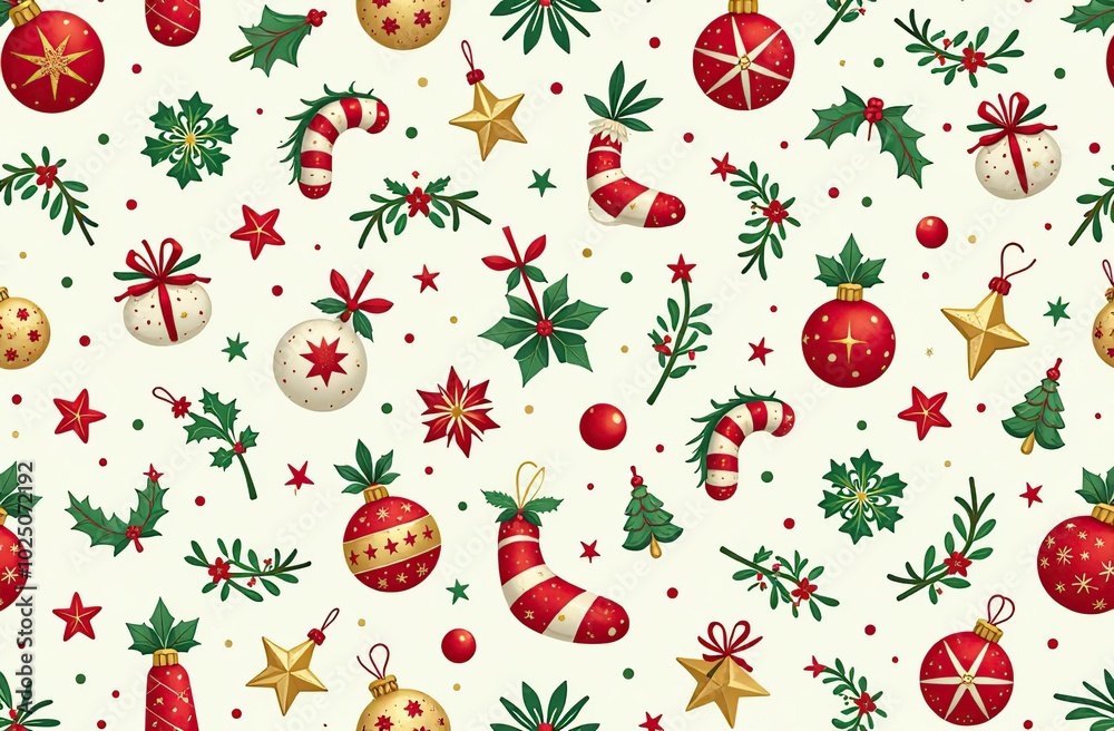 Seamless pattern of Christmas images	
