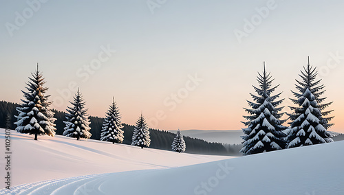 winter landscape christmas trees