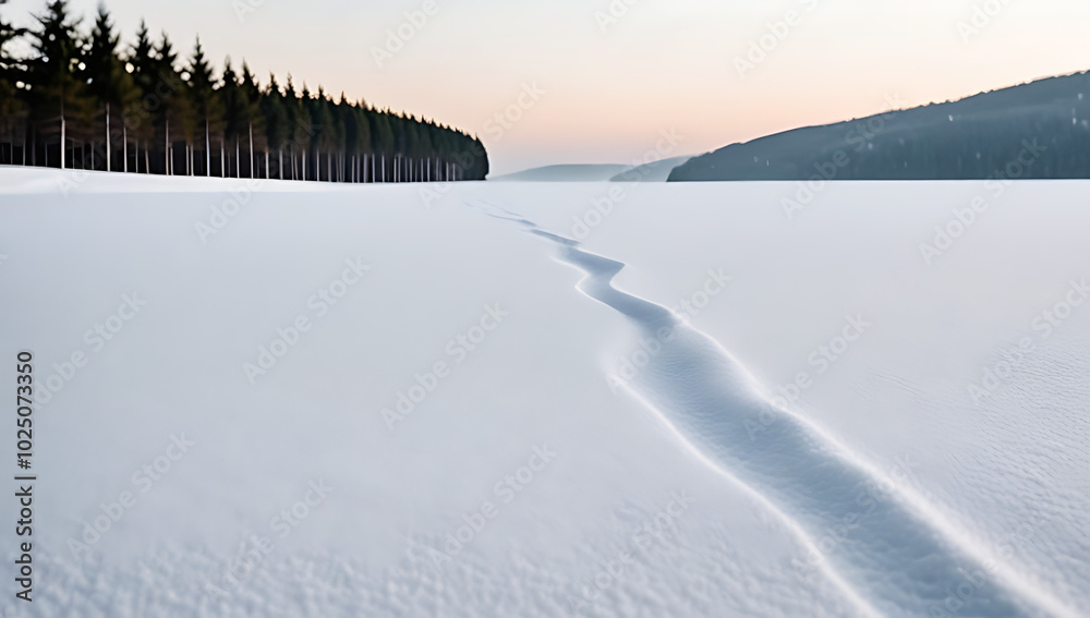 snowy surface creating wintery holiday atmosphere snowy surface creating wintery holiday atmosphere