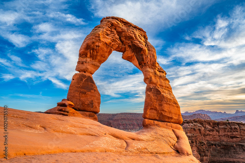 Arches National Park's Delicate Arch in the Fall of 2024 near sunset