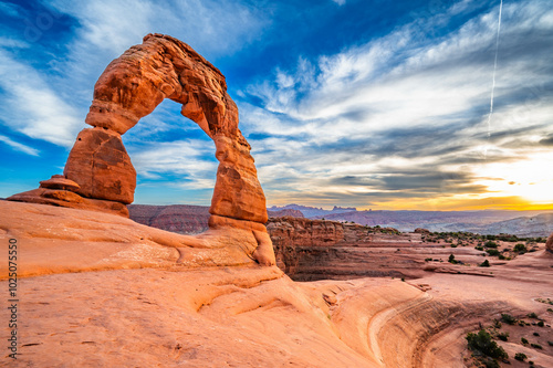 Arches National Park's Delicate Arch in the Fall of 2024 near susset photo