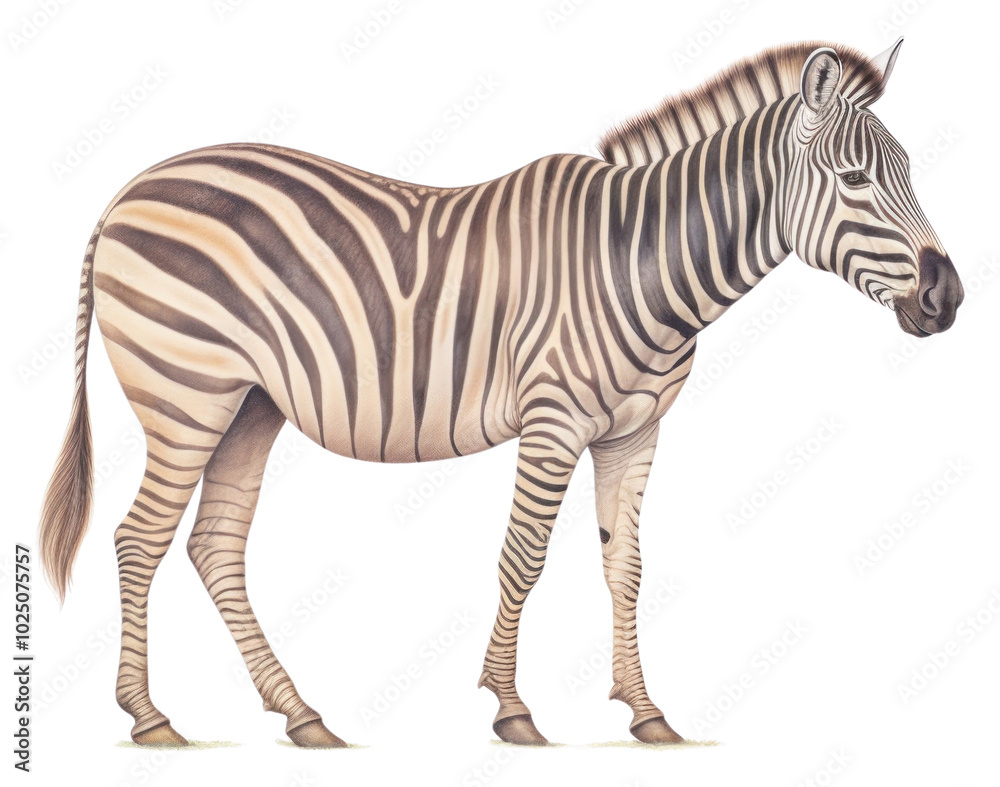 Fototapeta premium PNG Zebra wildlife drawing animal.