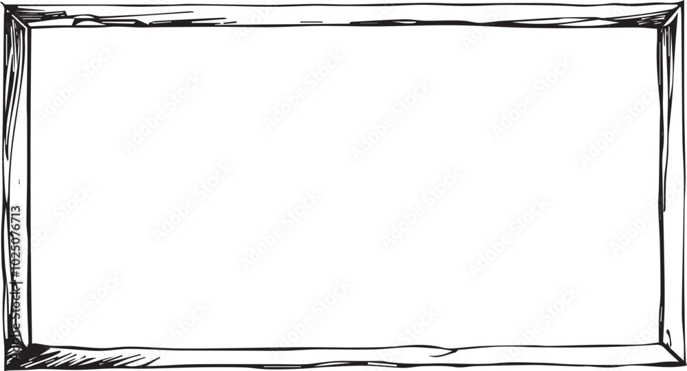 Hand-drawn outline of a simple frame. Hand-drawn outline of a simple frame.