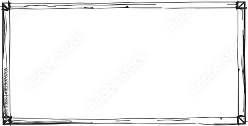 A simple black and white frame with an uneven