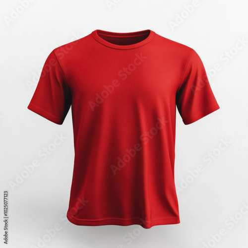 Red t-shirt on white background.