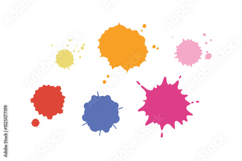 This captivating watercolor splatter stain set vector offers vibrant, artistic splashes perfect for creative designs, backgrounds, posters, and digital projects.