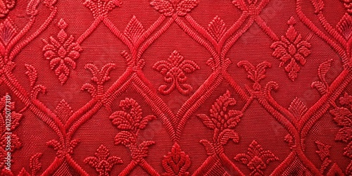 jacquard fabric red embossed pattern