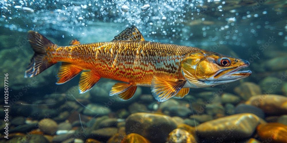 Naklejka premium Golden Trout Underwater