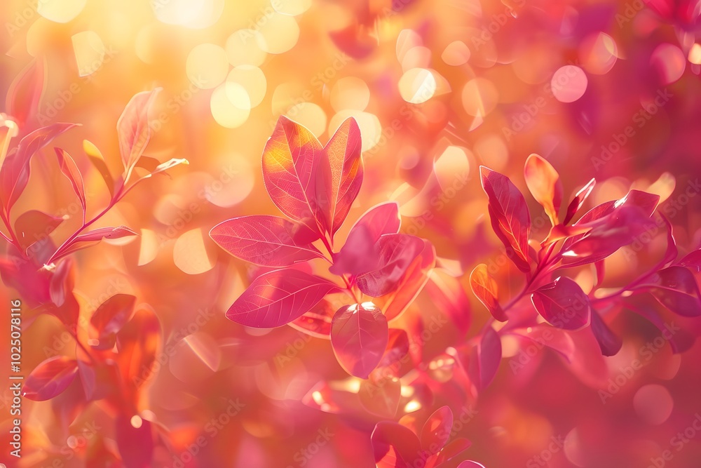 Vibrant Autumn Leaves Glowing in Soft Light Vibrant Autumn Leaves Glowing in Soft Light