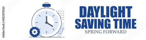 Daylight savings time Fall Back, change clock back one hour, vector Daylight Saving Time Ends web reminder banner. Clocks with arrow hand turning back an hour