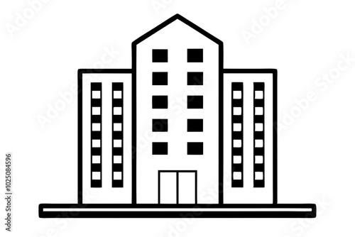 Apartment Building Silhouettes vector | vector silhouette illustration on white background