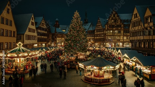 The Festive Christmas Market Scene