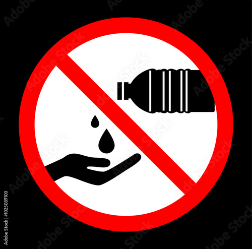 do not use water sign. vector warning or danger sign for do not use water or do not drink. unhealthy or unhygienic water sign. polluted water vector warning sign