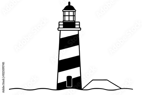 Lighthouse Silhouettes vector | vector silhouette illustration on white background