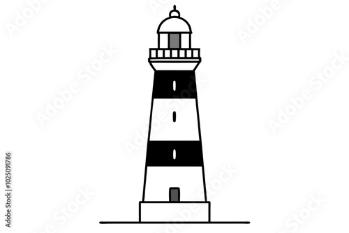 Lighthouse Silhouettes vector | vector silhouette illustration on white background