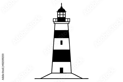 Lighthouse Silhouettes vector | vector silhouette illustration on white background