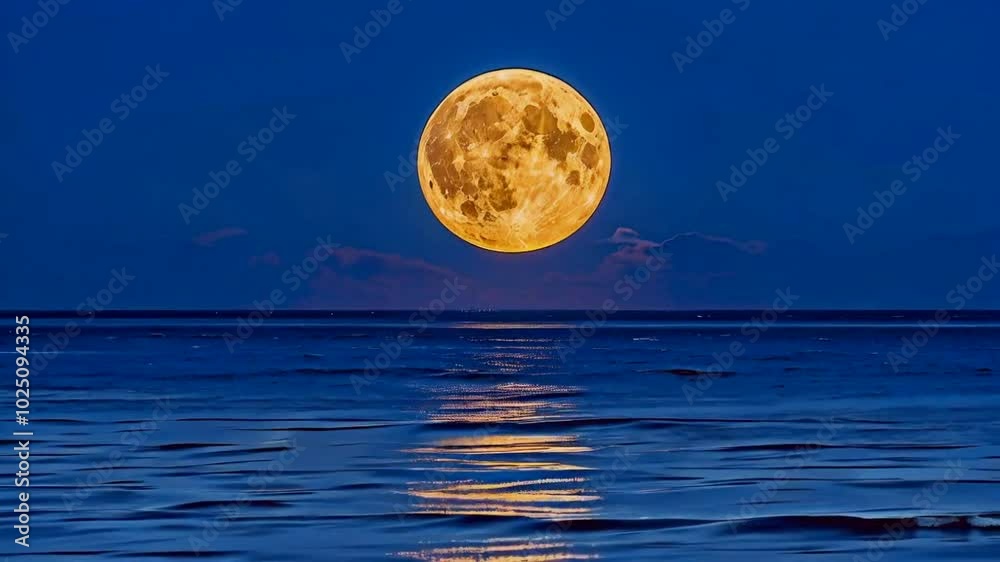 Full Moon Illuminating a Calm Ocean Full Moon Illuminating a Calm Ocean