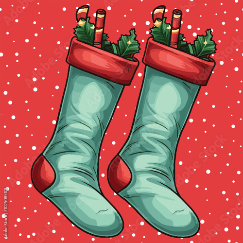 Illustration vector of Christmas stockings