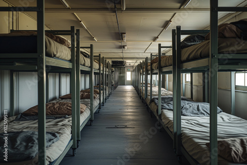 Clean and organized military barracks photo