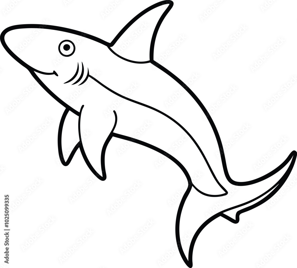 A Shark vector art line art drawing of shark sea fish underwater outline vector minimalist illustration. Sharks in doodle style. Hand drawn vector art. A Shark vector art line art drawing of shark sea fish underwater outline vector minimalist illustration. Sharks in doodle style. Hand drawn vector art.