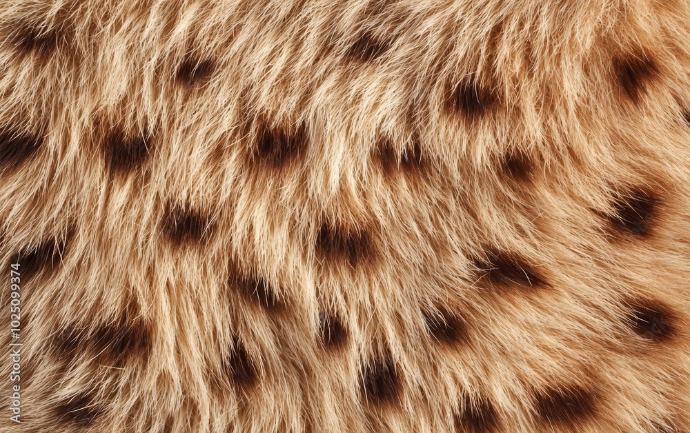 Natural fur texture of a hyena with coarse, spotted brown fur, ideal for adding a wild, rugged feel to designs