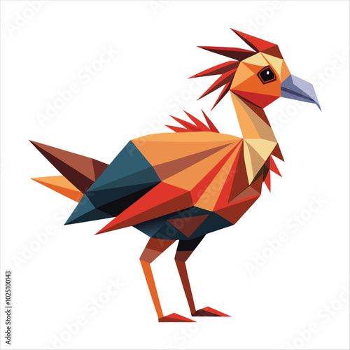 Low poly traditional vector birds 