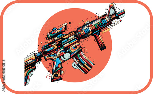 Adobe Illustrator Artwork of a riffle