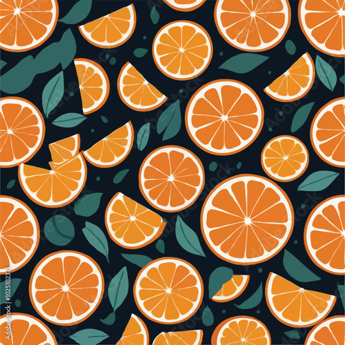 seamless pattern with oranges