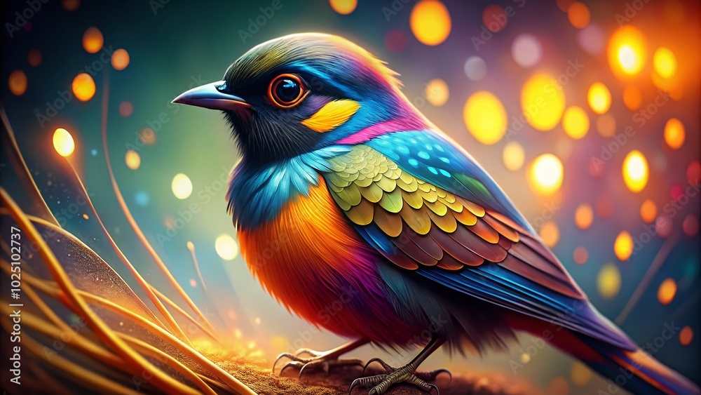 Obraz premium Colorful SVG Bird Design for Creative Projects, Illustrations, and Graphic Art Applications