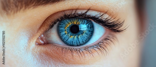 Close-Up of a Stunning Blue Eye with Vibrant Colors