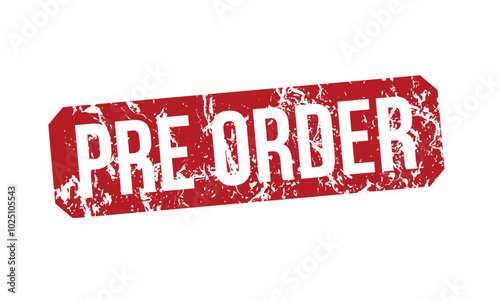 Pre order - red rubber stamp with grunge effect